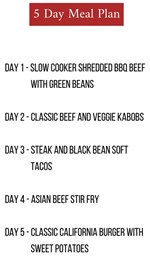 5 day meal plan