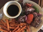 Steak Kabobs and Sweet Potato Fries